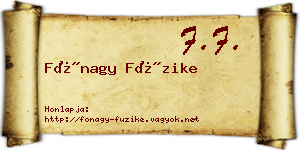 Fónagy Füzike névjegykártya
